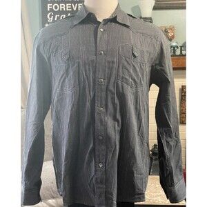 Eighty Eight Shirt Adult Large Black & White Striped Snap Button Up Long Sleeve